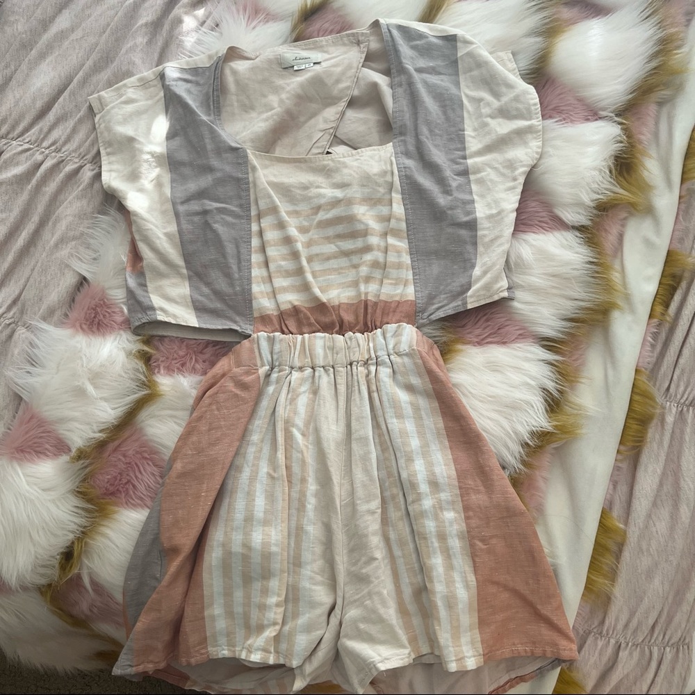 XS Anthropologie Linen Romper